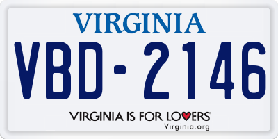 VA license plate VBD2146