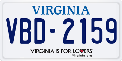 VA license plate VBD2159