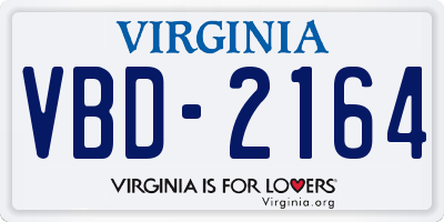 VA license plate VBD2164
