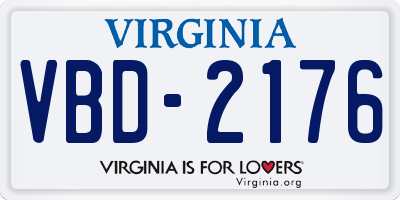 VA license plate VBD2176