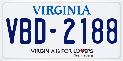 VA license plate VBD2188
