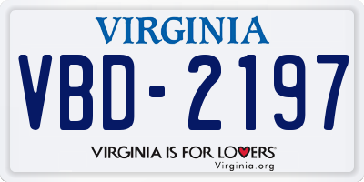 VA license plate VBD2197