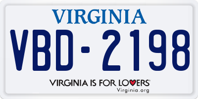 VA license plate VBD2198