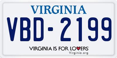 VA license plate VBD2199