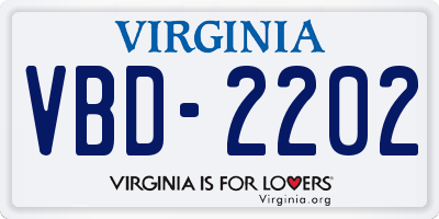 VA license plate VBD2202