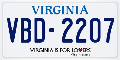 VA license plate VBD2207