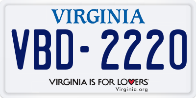 VA license plate VBD2220