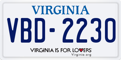 VA license plate VBD2230