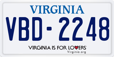 VA license plate VBD2248