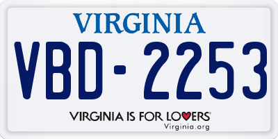 VA license plate VBD2253