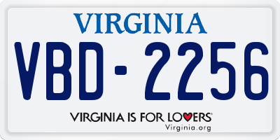 VA license plate VBD2256