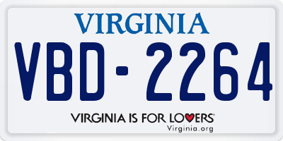 VA license plate VBD2264
