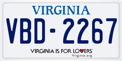 VA license plate VBD2267