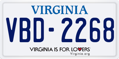 VA license plate VBD2268