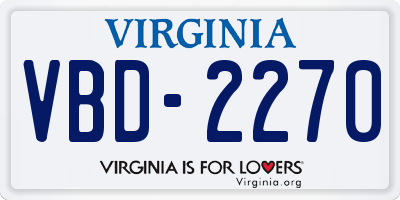 VA license plate VBD2270