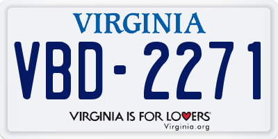 VA license plate VBD2271
