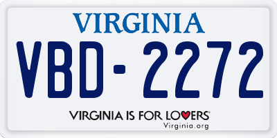 VA license plate VBD2272