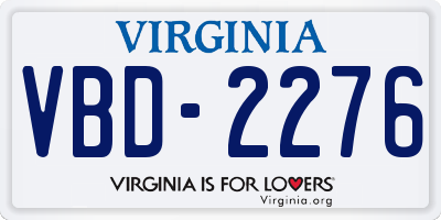 VA license plate VBD2276