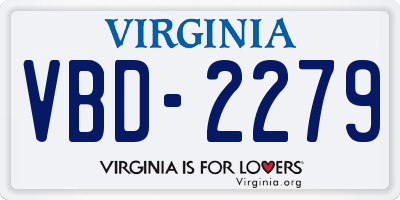 VA license plate VBD2279