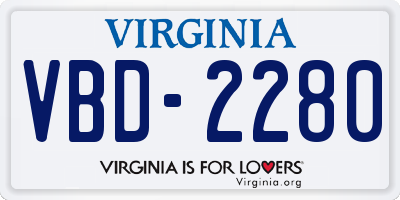 VA license plate VBD2280