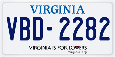 VA license plate VBD2282