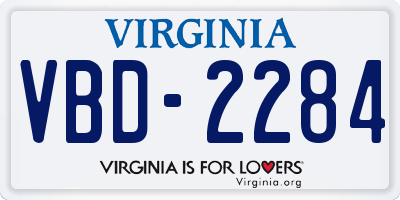 VA license plate VBD2284