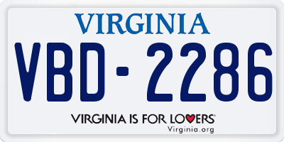 VA license plate VBD2286