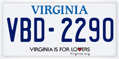 VA license plate VBD2290