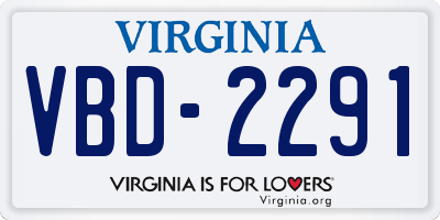 VA license plate VBD2291