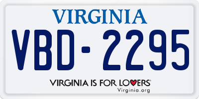 VA license plate VBD2295