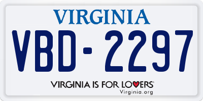 VA license plate VBD2297