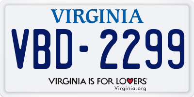 VA license plate VBD2299