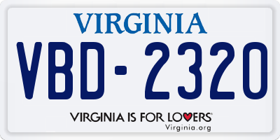 VA license plate VBD2320