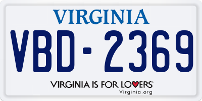 VA license plate VBD2369