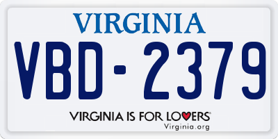VA license plate VBD2379