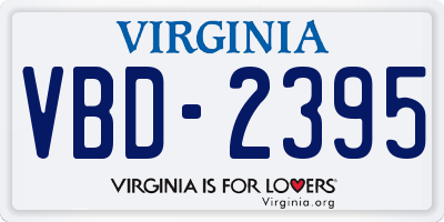 VA license plate VBD2395