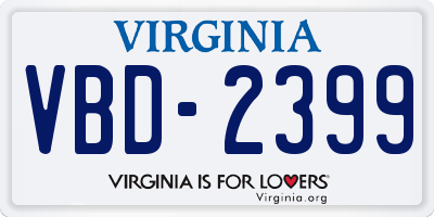 VA license plate VBD2399
