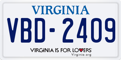 VA license plate VBD2409