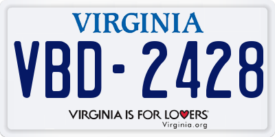 VA license plate VBD2428