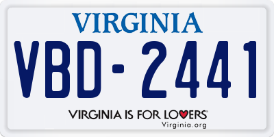 VA license plate VBD2441