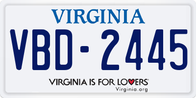 VA license plate VBD2445