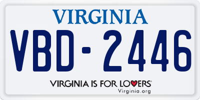 VA license plate VBD2446