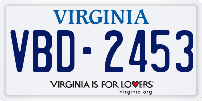 VA license plate VBD2453