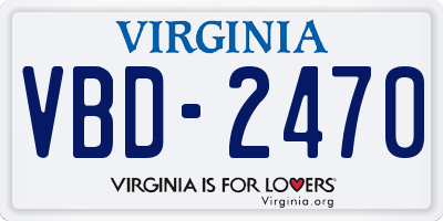VA license plate VBD2470