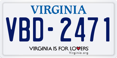VA license plate VBD2471