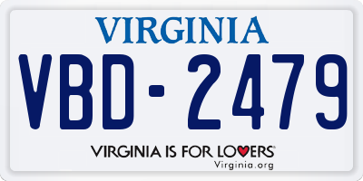 VA license plate VBD2479