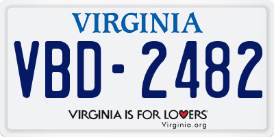 VA license plate VBD2482