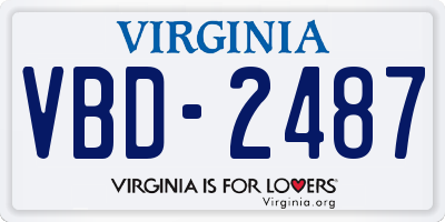 VA license plate VBD2487