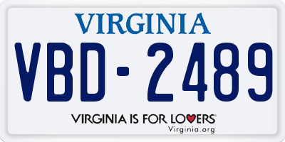VA license plate VBD2489
