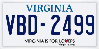 VA license plate VBD2499